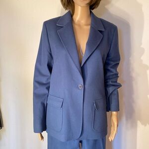 Max Mara blue wool pantsuit,size14